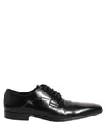 Dolce & Gabbana Black Leather Men Derby Dress Formal Shoes