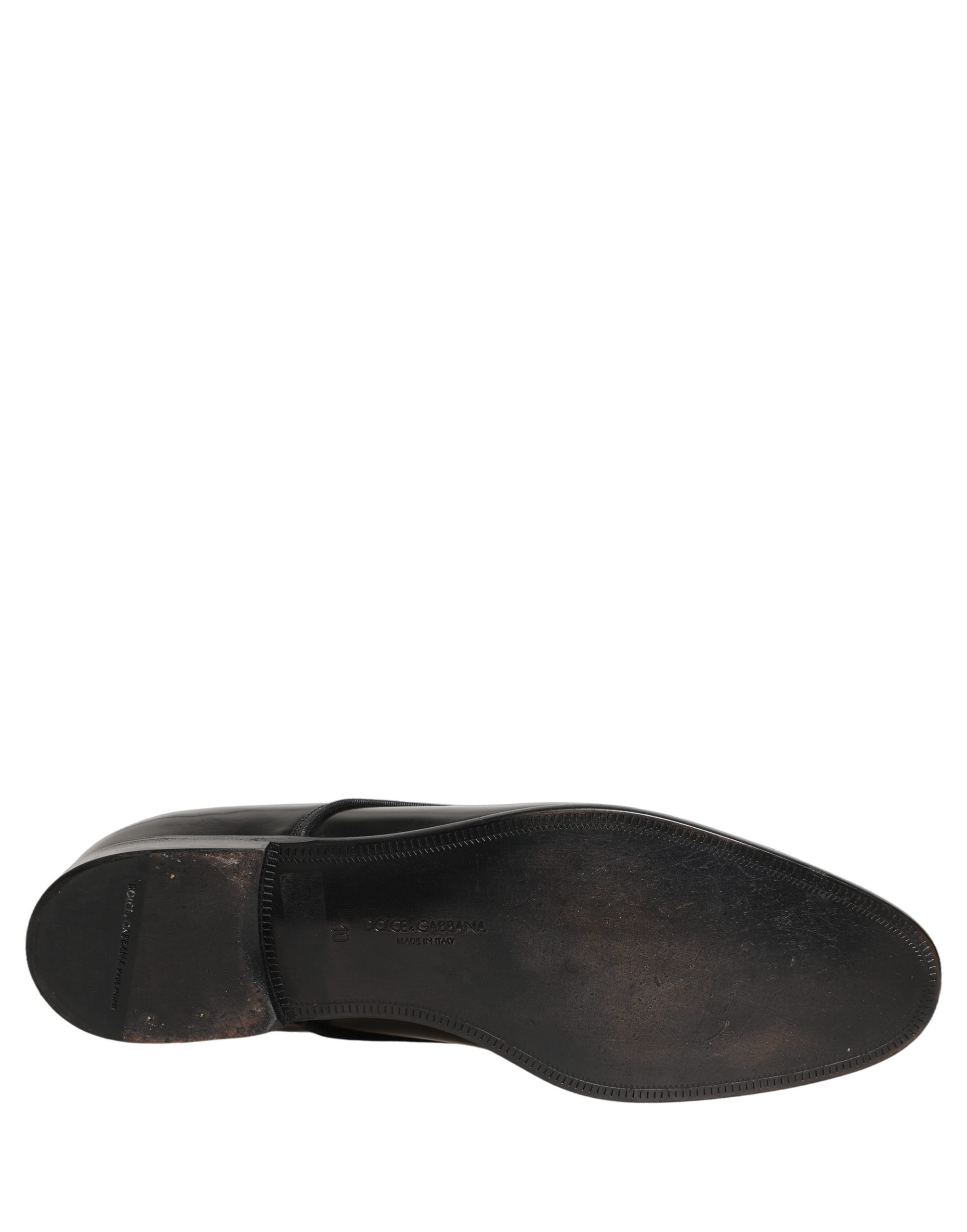 Zapatos de vestir formales tipo Derby de cuero negro Dolce & Gabbana para hombre