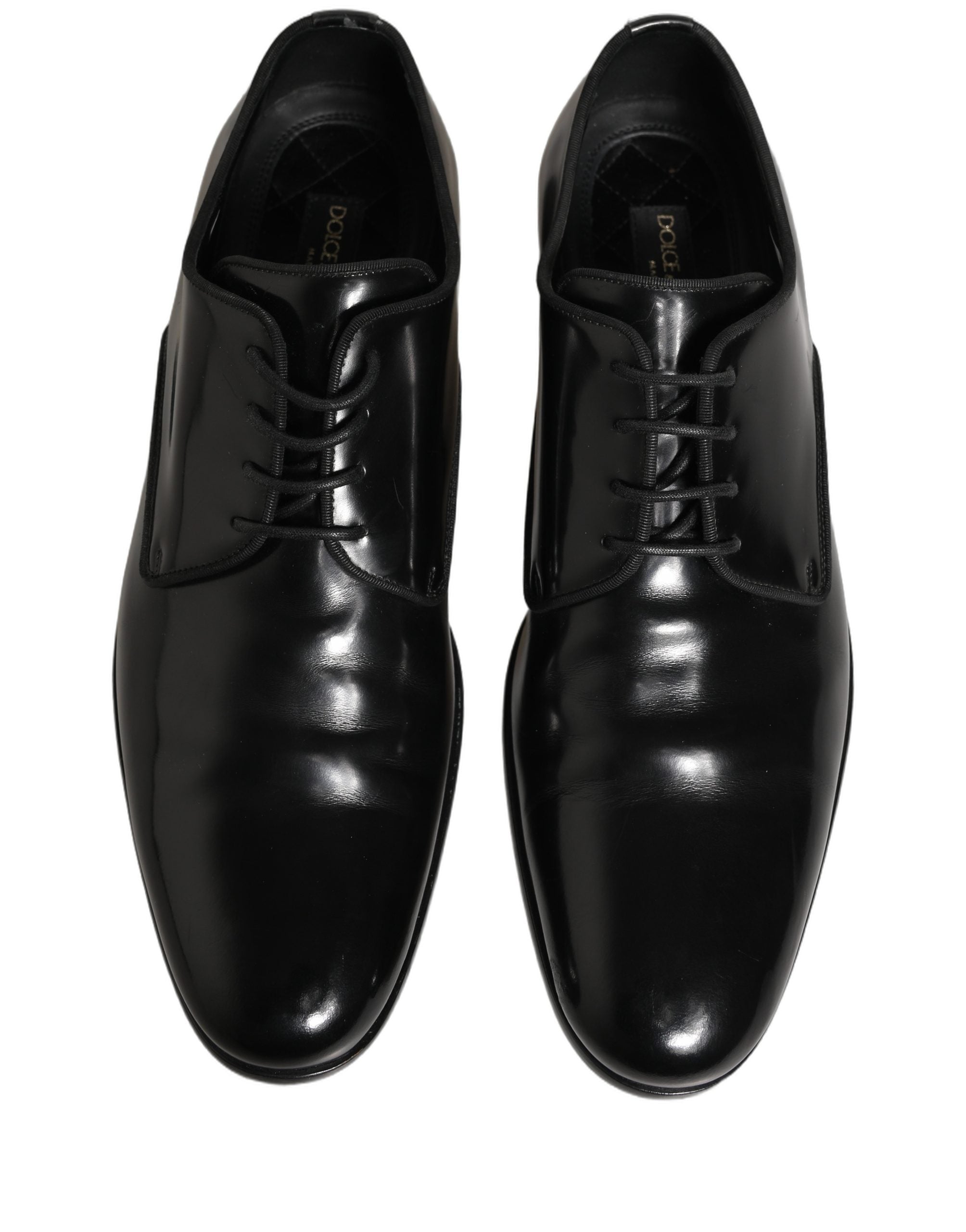Zapatos de vestir formales tipo Derby de cuero negro Dolce & Gabbana para hombre