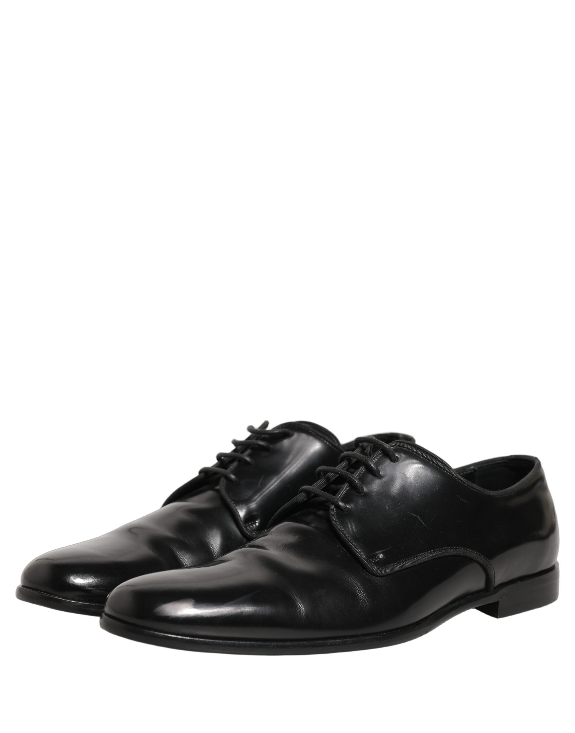 Zapatos de vestir formales tipo Derby de cuero negro Dolce & Gabbana para hombre