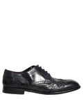 Dolce & Gabbana Blue Leather Derby Wingtip Formal Shoes