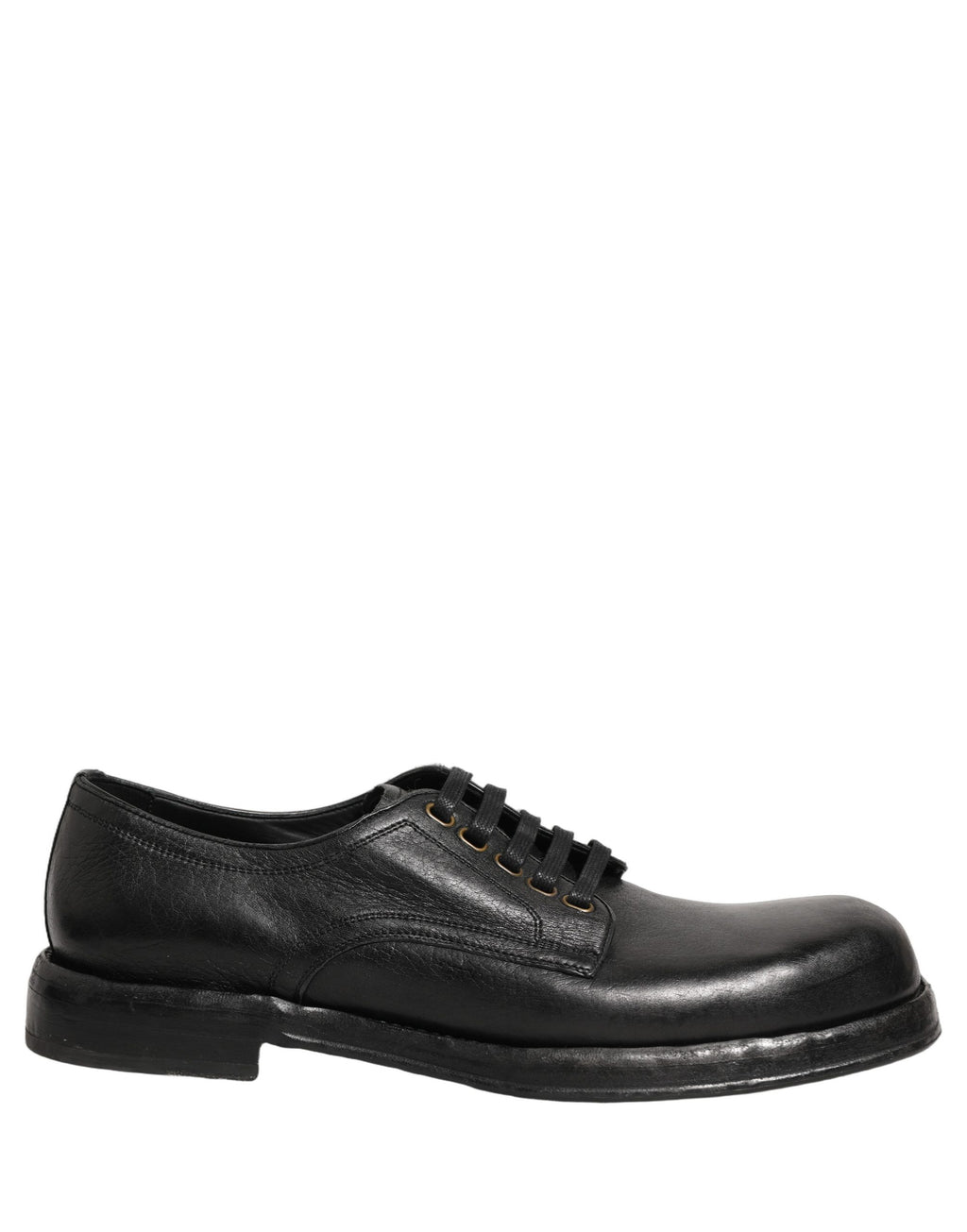 Zapatos de Vestir Derby de Cordones de Cuero Negro para Hombre Dolce & Gabbana