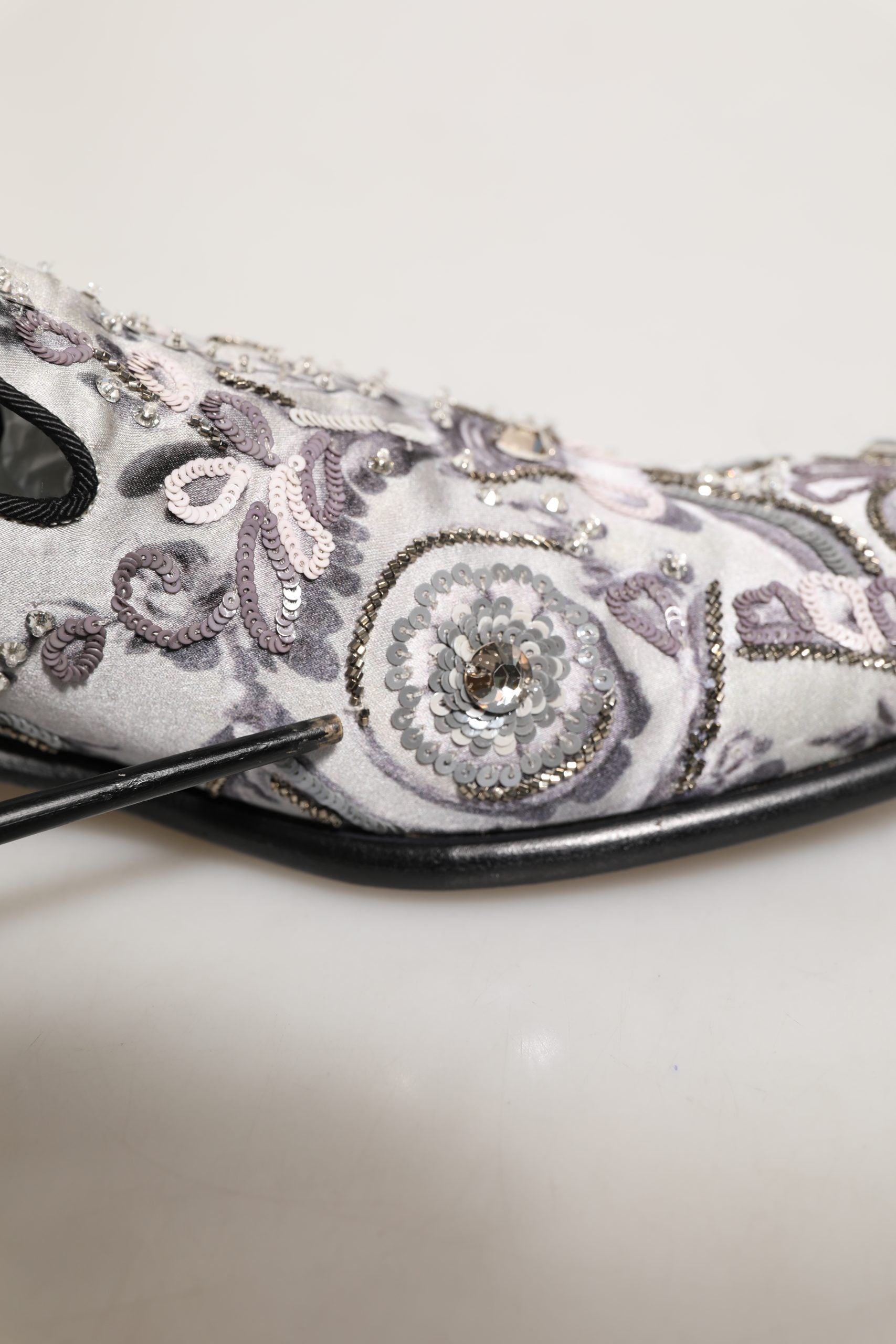 Zapatos mocasines formales Dolce & Gabbana blancos con lentejuelas