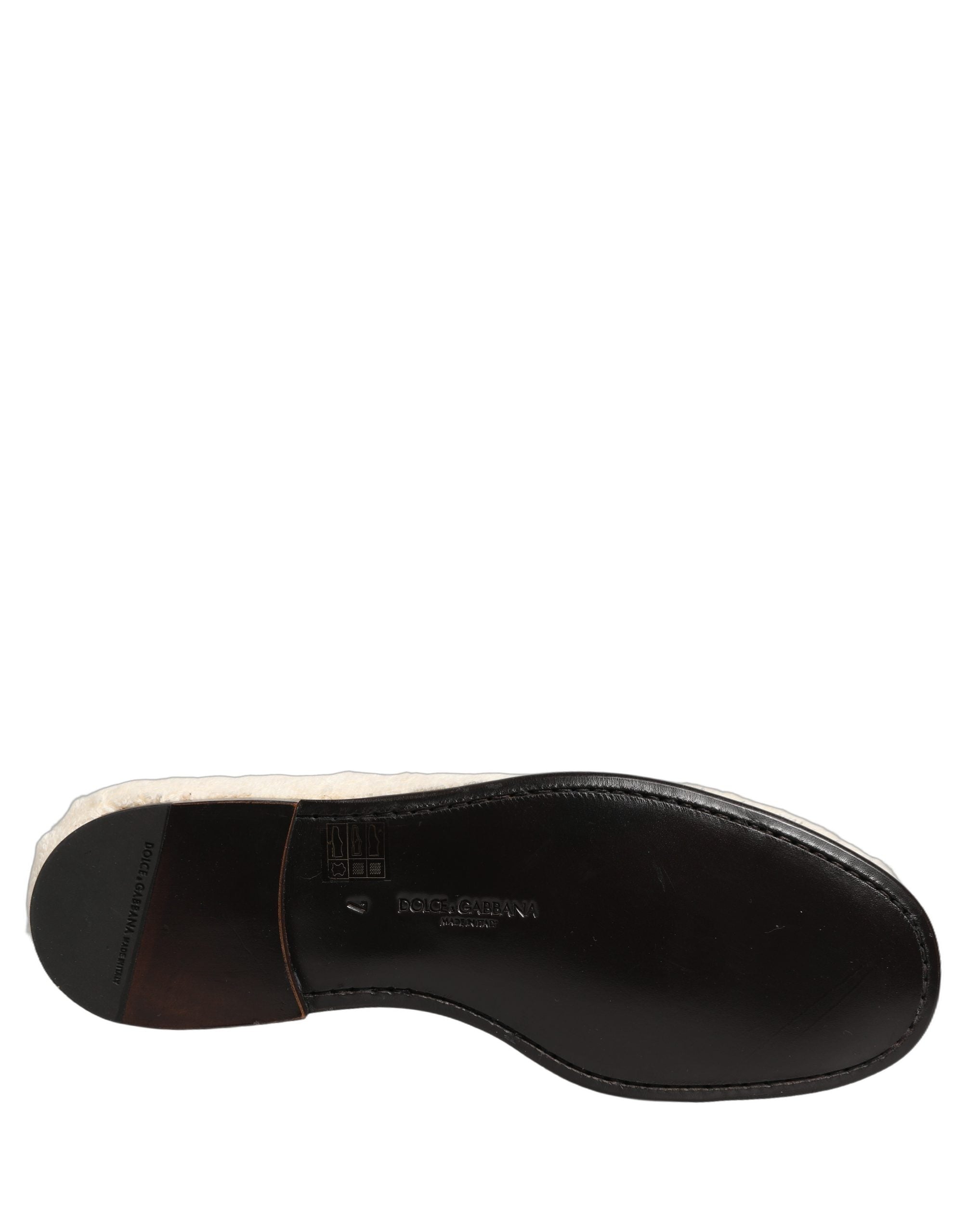 Zapatos mocasines de vestir para hombre Dolce & Gabbana de piel de oveja blanca