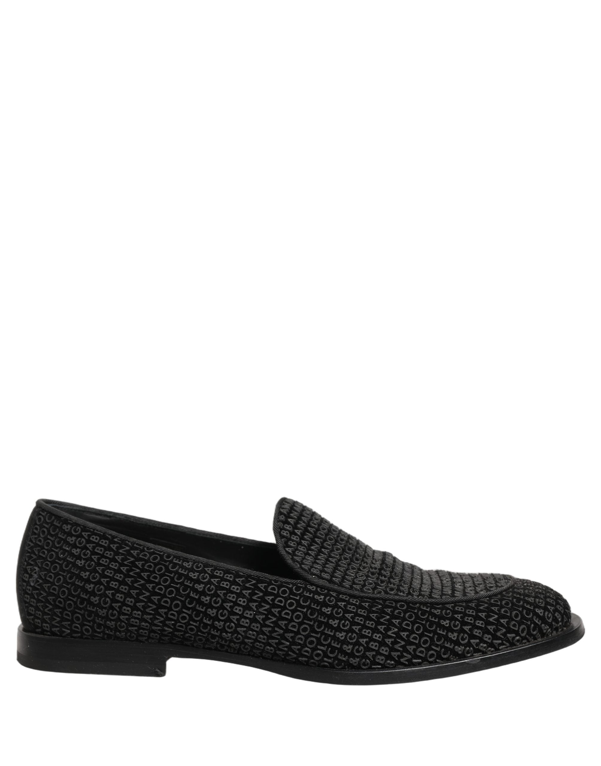 Zapatos Mocasines de Vestir para Hombre Dolce & Gabbana Negros con Monograma del Logotipo