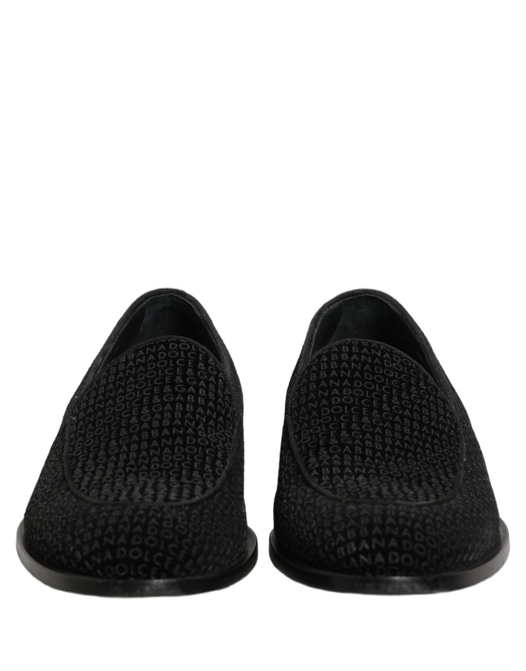 Dolce & Gabbana Black Logo Monogram Men Dress Loafers Shoes