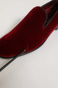 Zapatos Mocasines sin Cordones de Terciopelo Granate Dolce & Gabbana