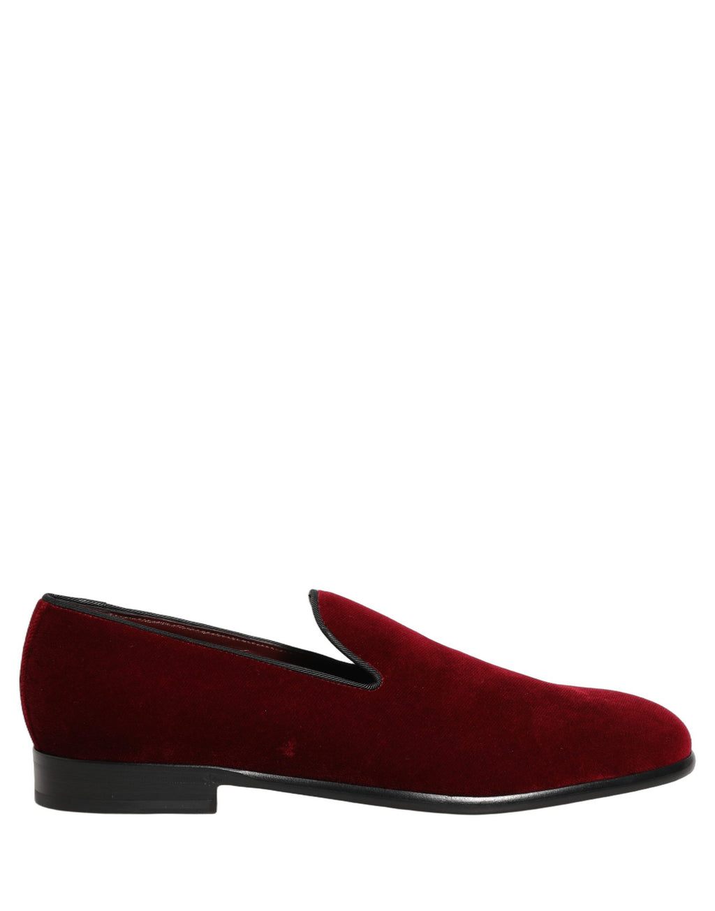 Zapatos Mocasines sin Cordones de Terciopelo Granate Dolce & Gabbana