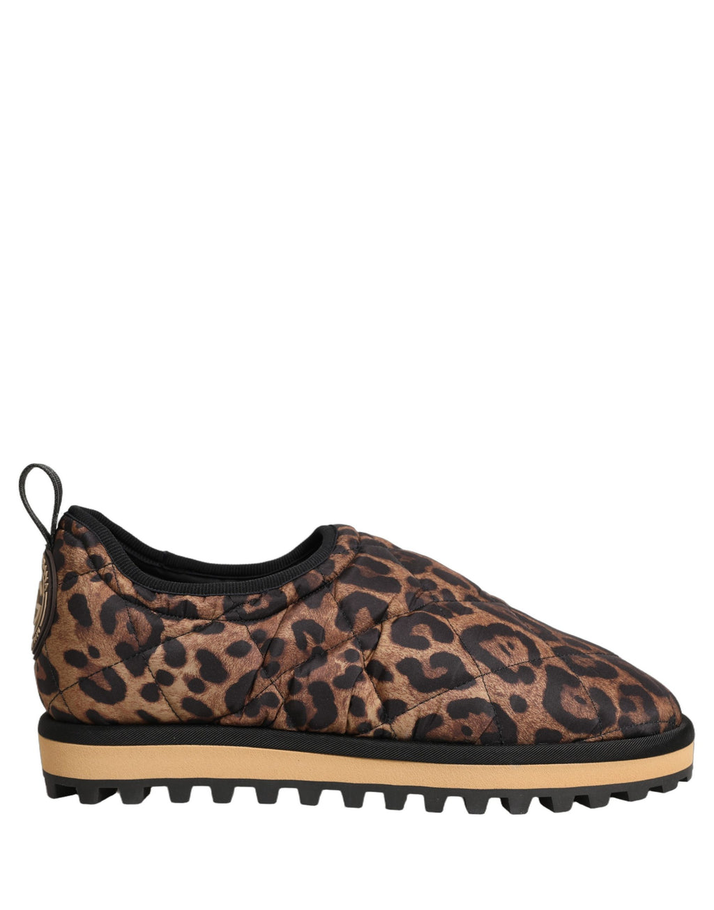 Zapatillas de hombre Dolce & Gabbana acolchadas con estampado de leopardo marrón