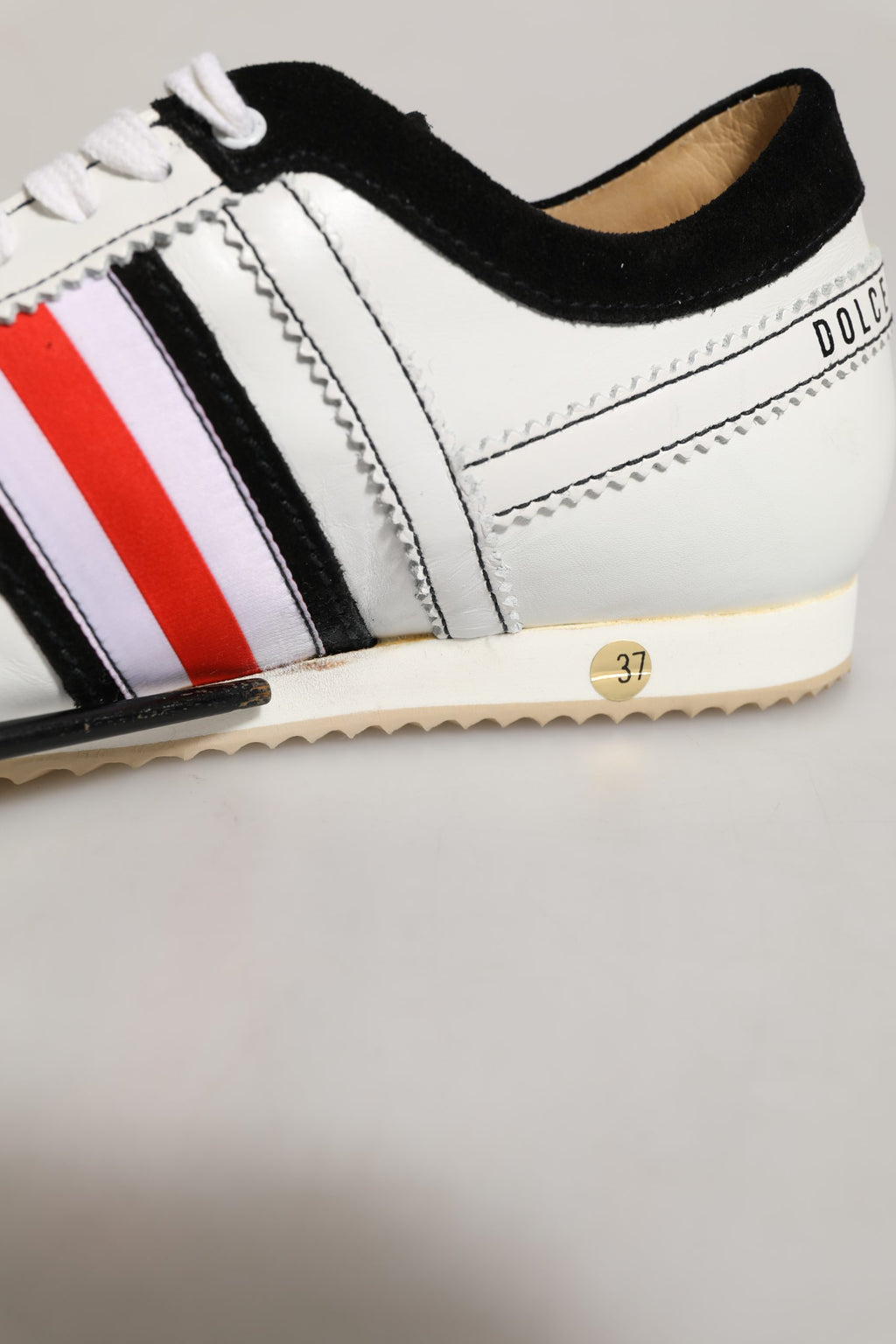 Zapatillas Bajas Dolce & Gabbana de Piel y Ante Negras y Blancas