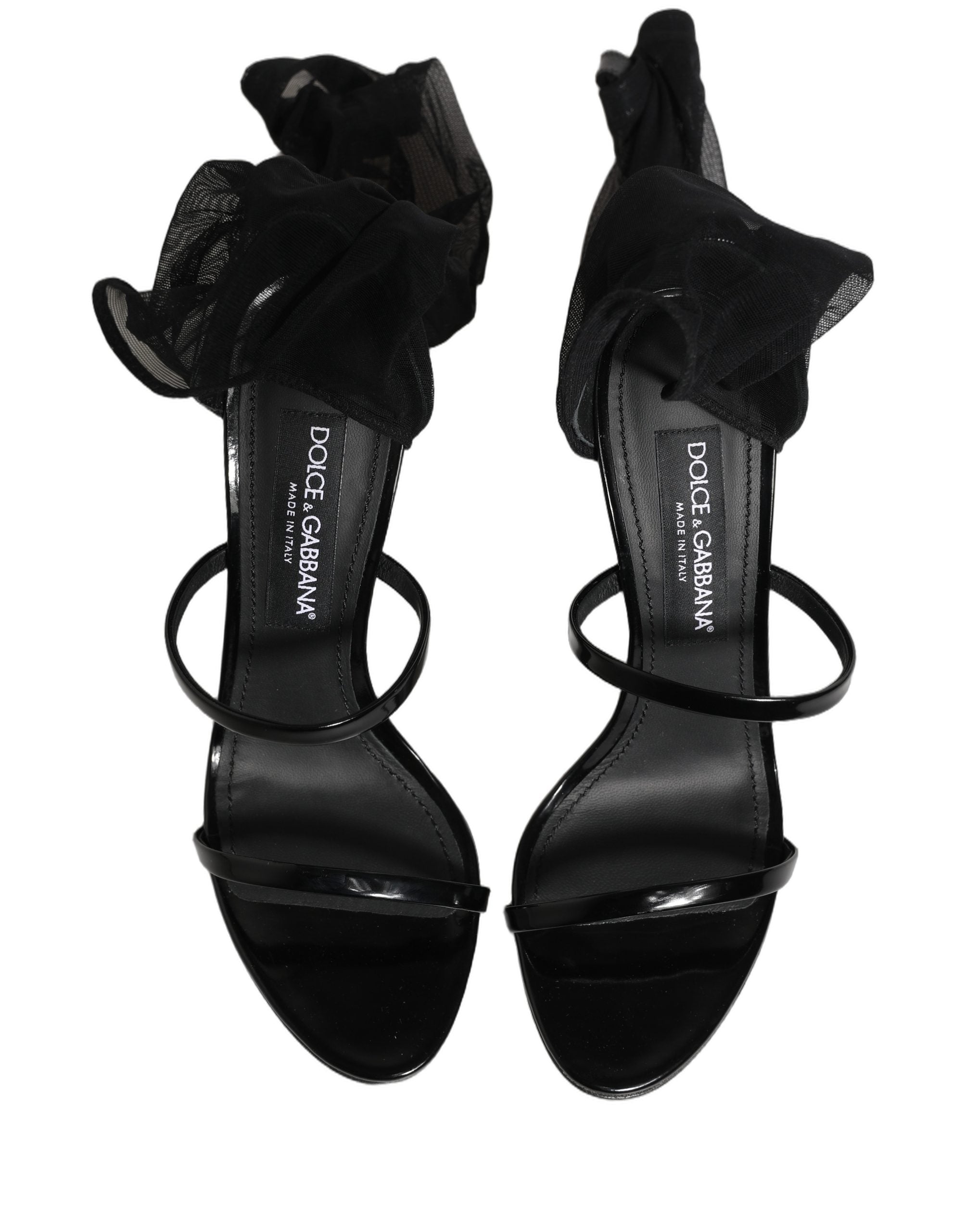 Dolce & Gabbana Botines altos negros con tacón de aguja y calcetín