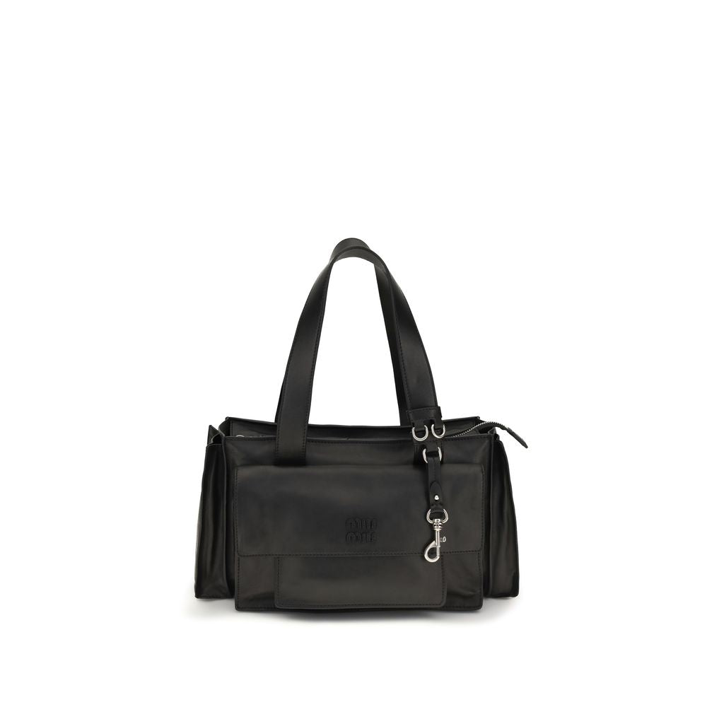 Bolso de hombro Miu Miu de piel de becerro marrón Bos Taurus