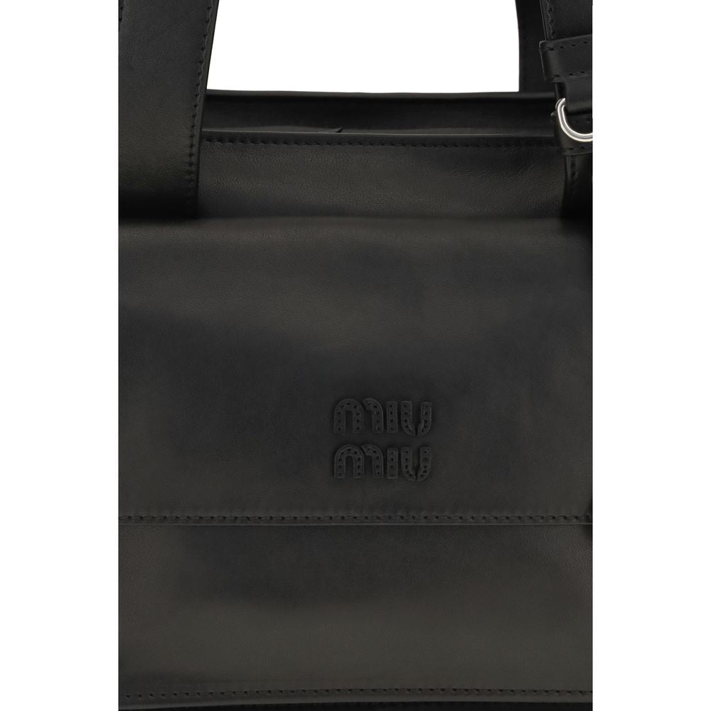 Bolso de hombro Miu Miu de piel de becerro marrón Bos Taurus