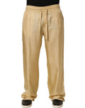 Dolce & Gabbana Yellow Straight Silk Mid Waist Chino Trouser Pants