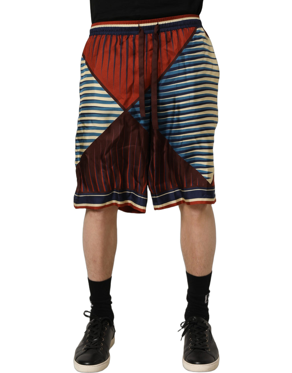 Pantalones Cortos Dolce & Gabbana de Seda Geométricos Multicolor para Hombre