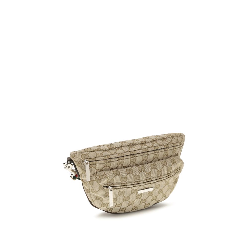 Bolso de hombro Gucci de tela beige