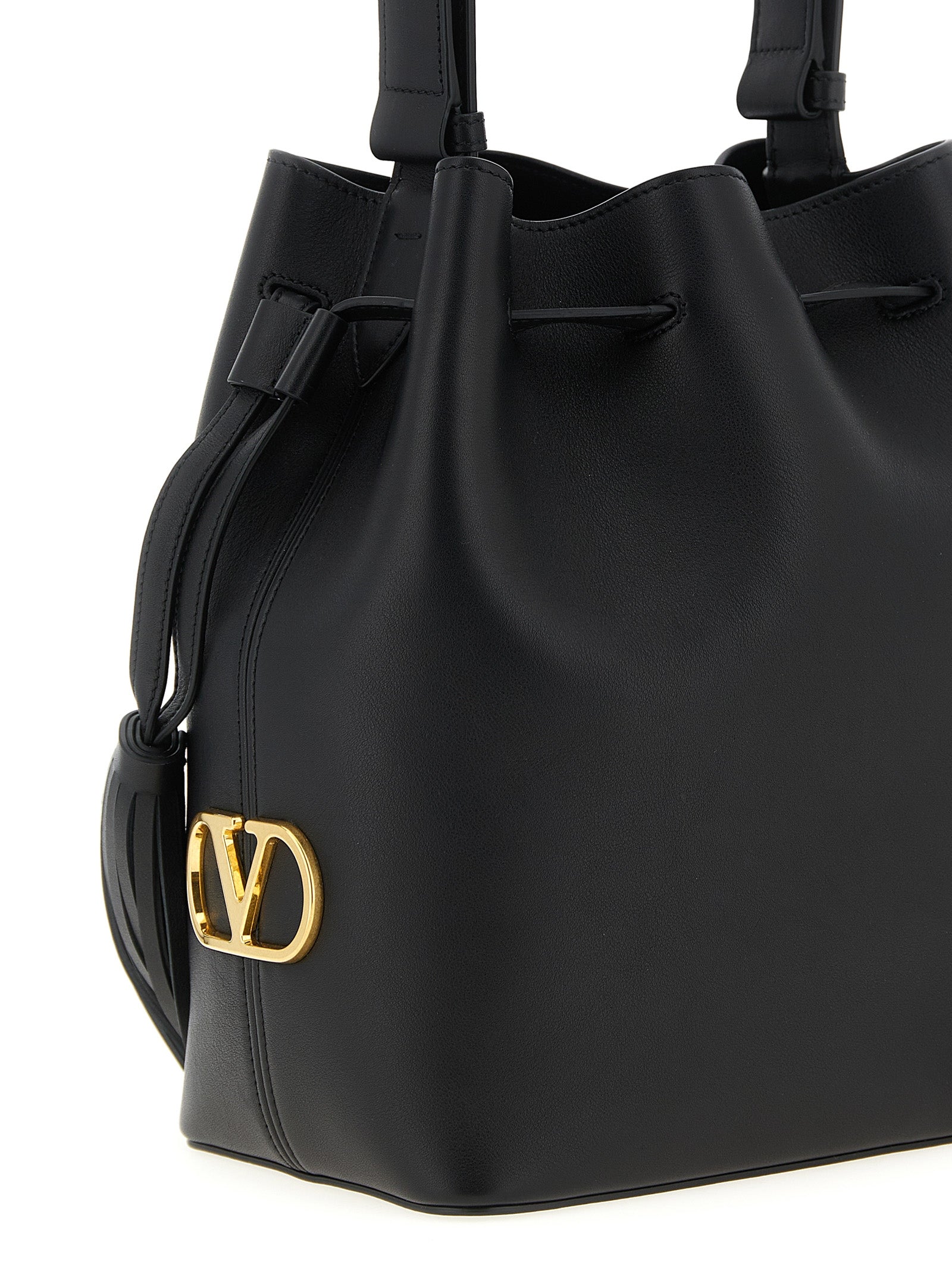 Bolso de hombro Valentino Garavani de piel de becerro negra