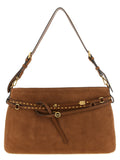 PINKO Bolso de hombro de piel de vaca marrón