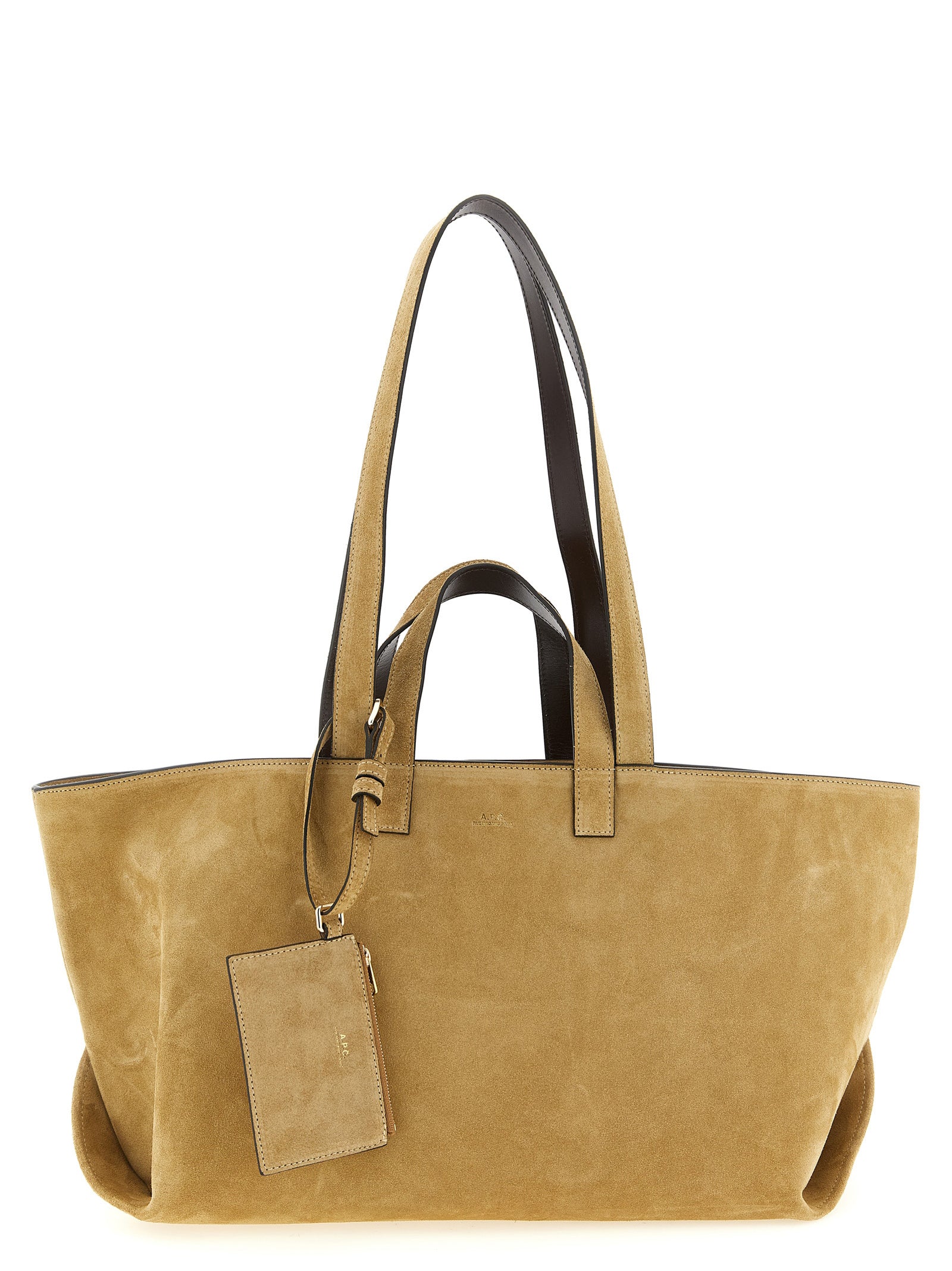 Bolso tote A.P.C. de piel de vaca marrón