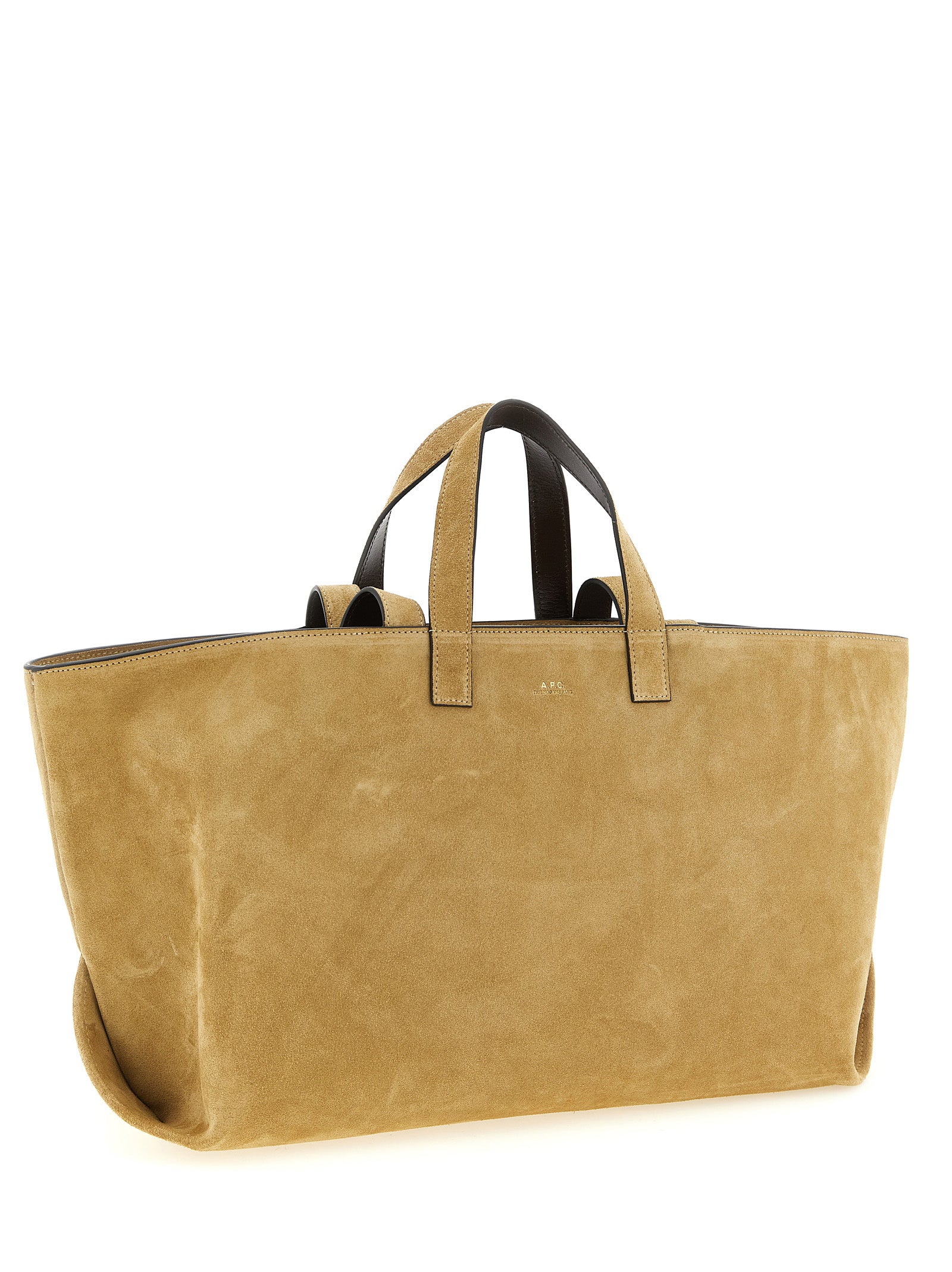 Bolso tote A.P.C. de piel de vaca marrón