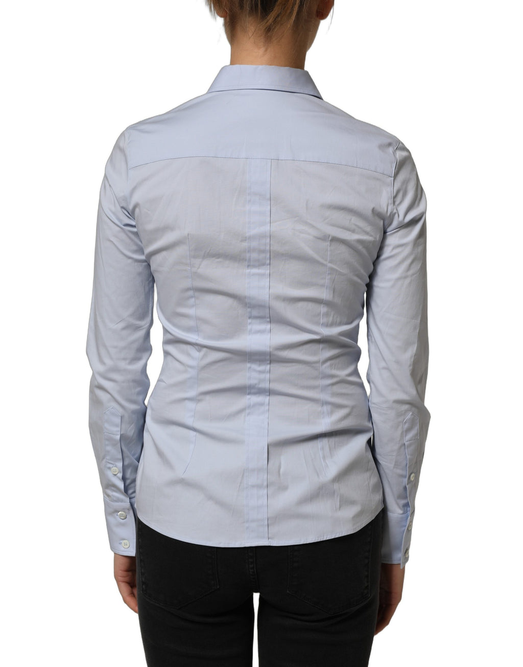 Dolce & Gabbana Blue Collared Long Sleeves Dress Shirt Top