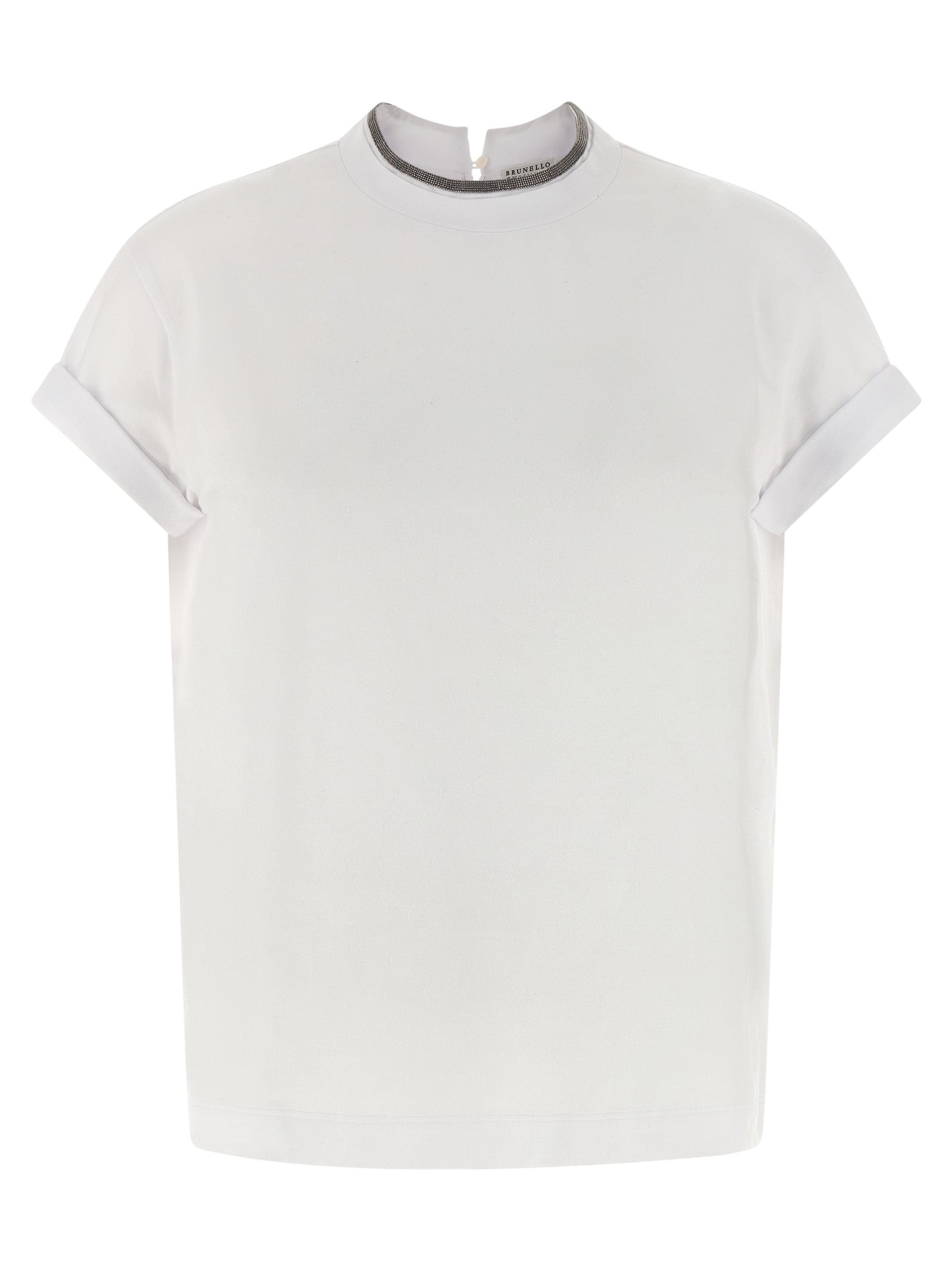 Camiseta de algodón blanca Brunello Cucinelli