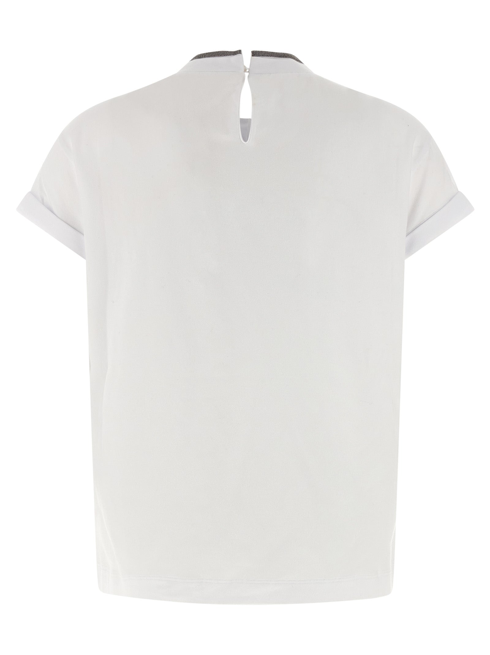 Camiseta de algodón blanca Brunello Cucinelli