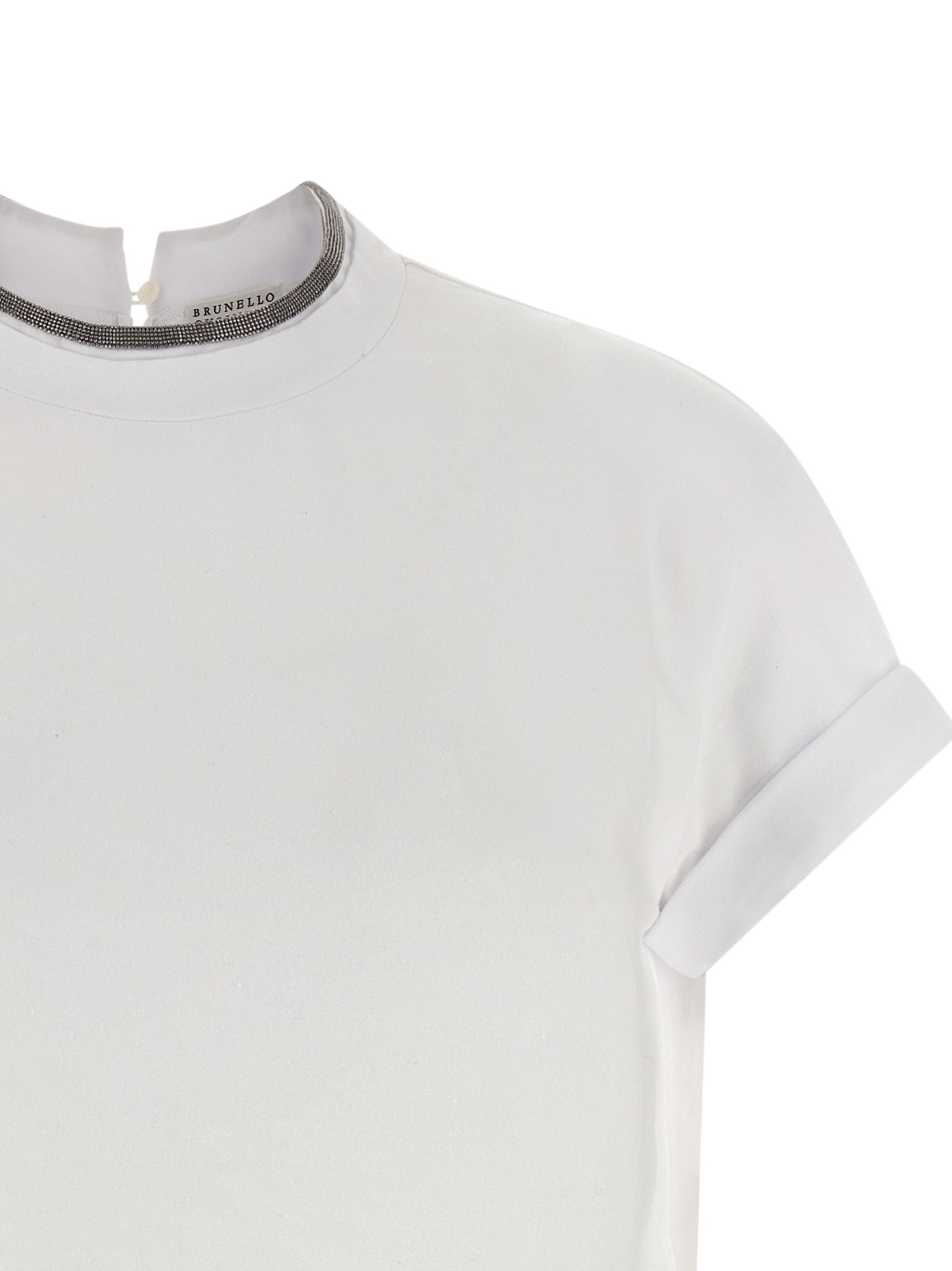 Camiseta de algodón blanca Brunello Cucinelli