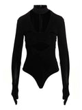 Ambush Black Viscose Bodysuit