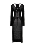 ANDREĀDAMO Black Viscose Cardigan