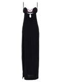 Nensi Dojaka Black Viscose Long Dress