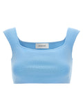 Sportmax Blue Cotton Sleeveles T-Shirt