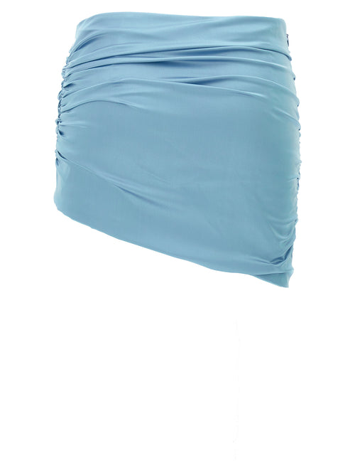 Falda larga de seda azul Alessandra Rich