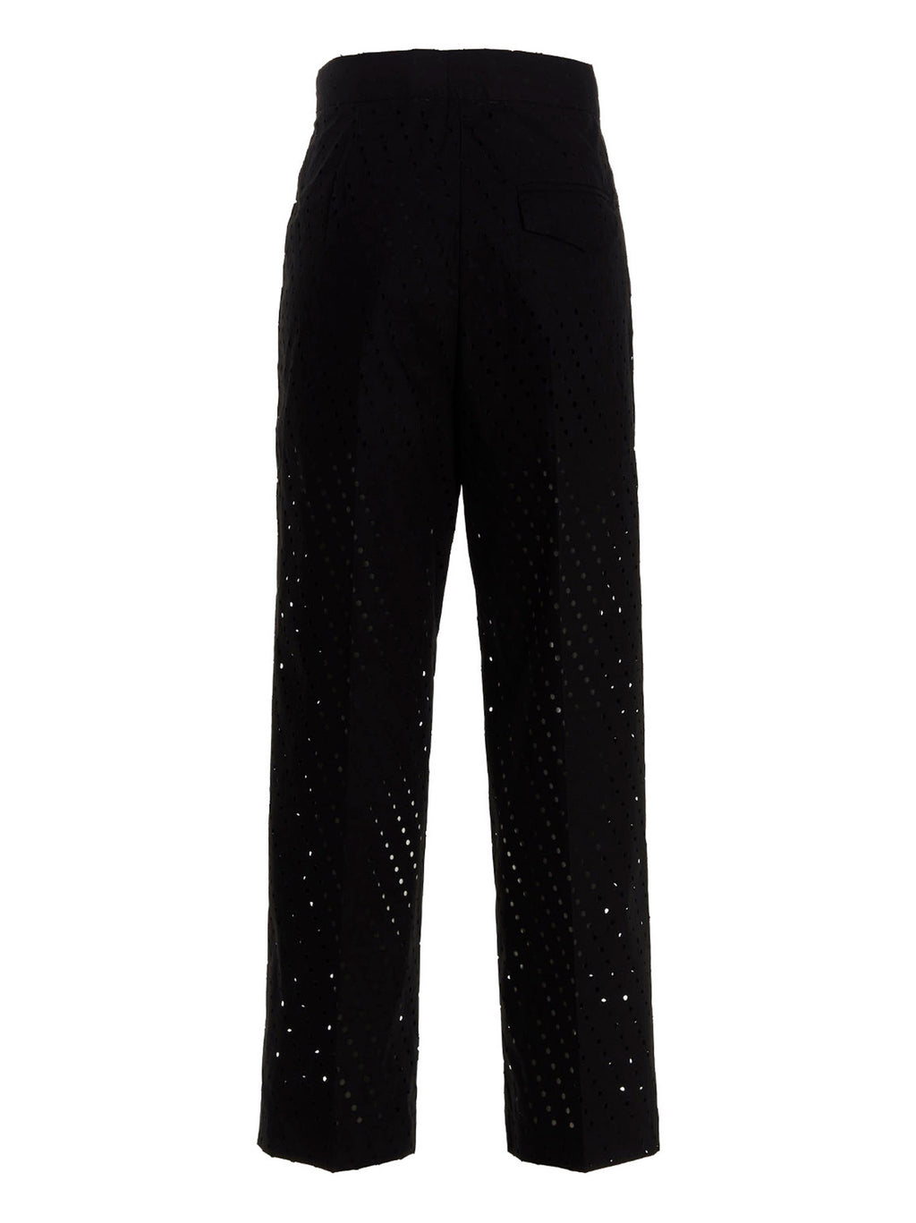 NUDE Black Cotton Casual Pants