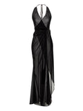 Louisa Ballou Black Silk Long Dress