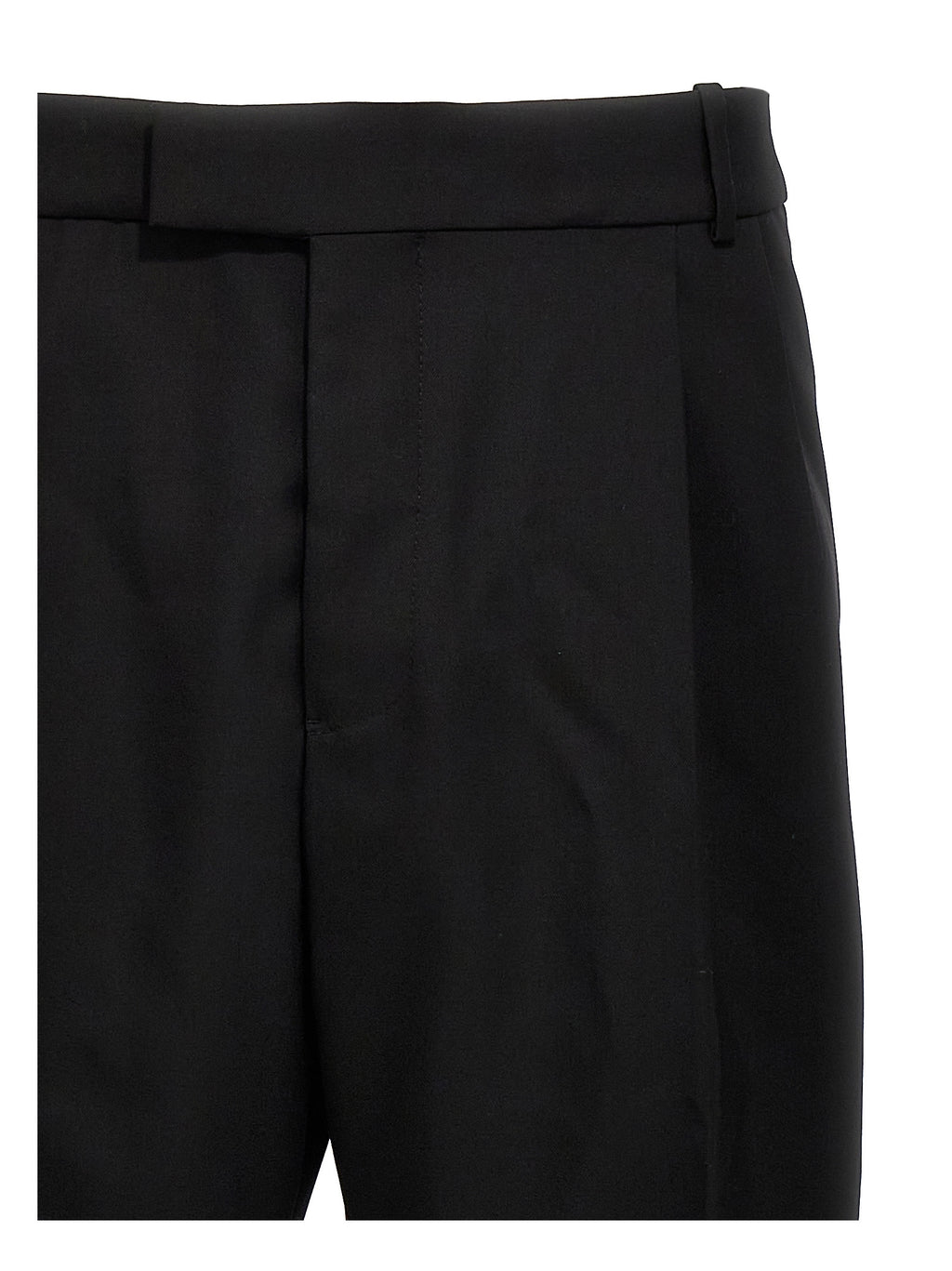 Pantalones de vestir de lana negra Alexander McQueen
