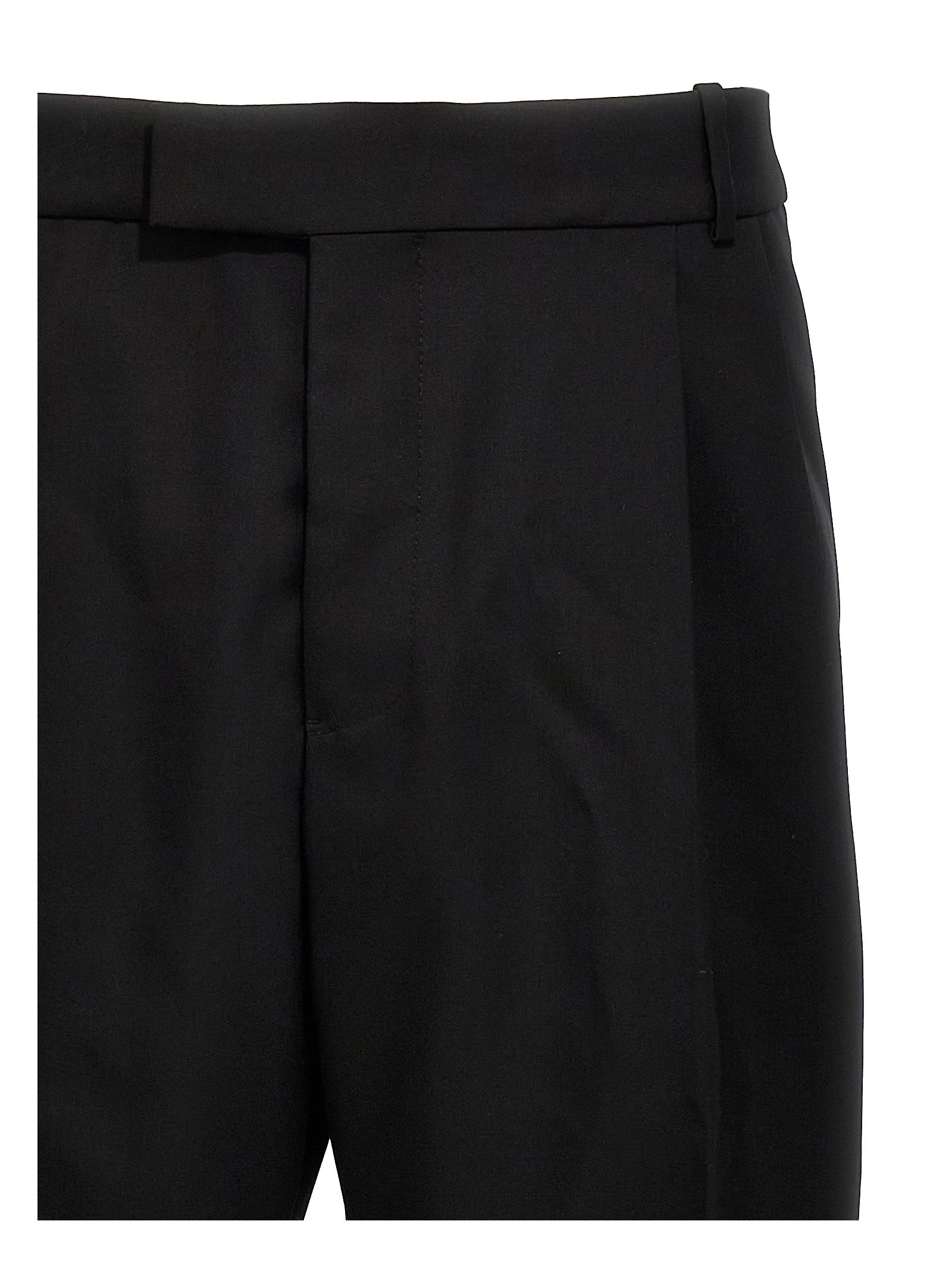 Pantalones de vestir de lana negra Alexander McQueen