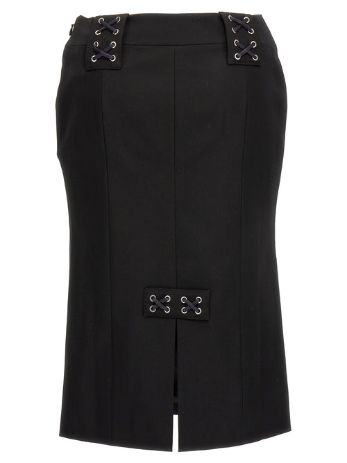 Falda midi de lana negra Alessandra Rich