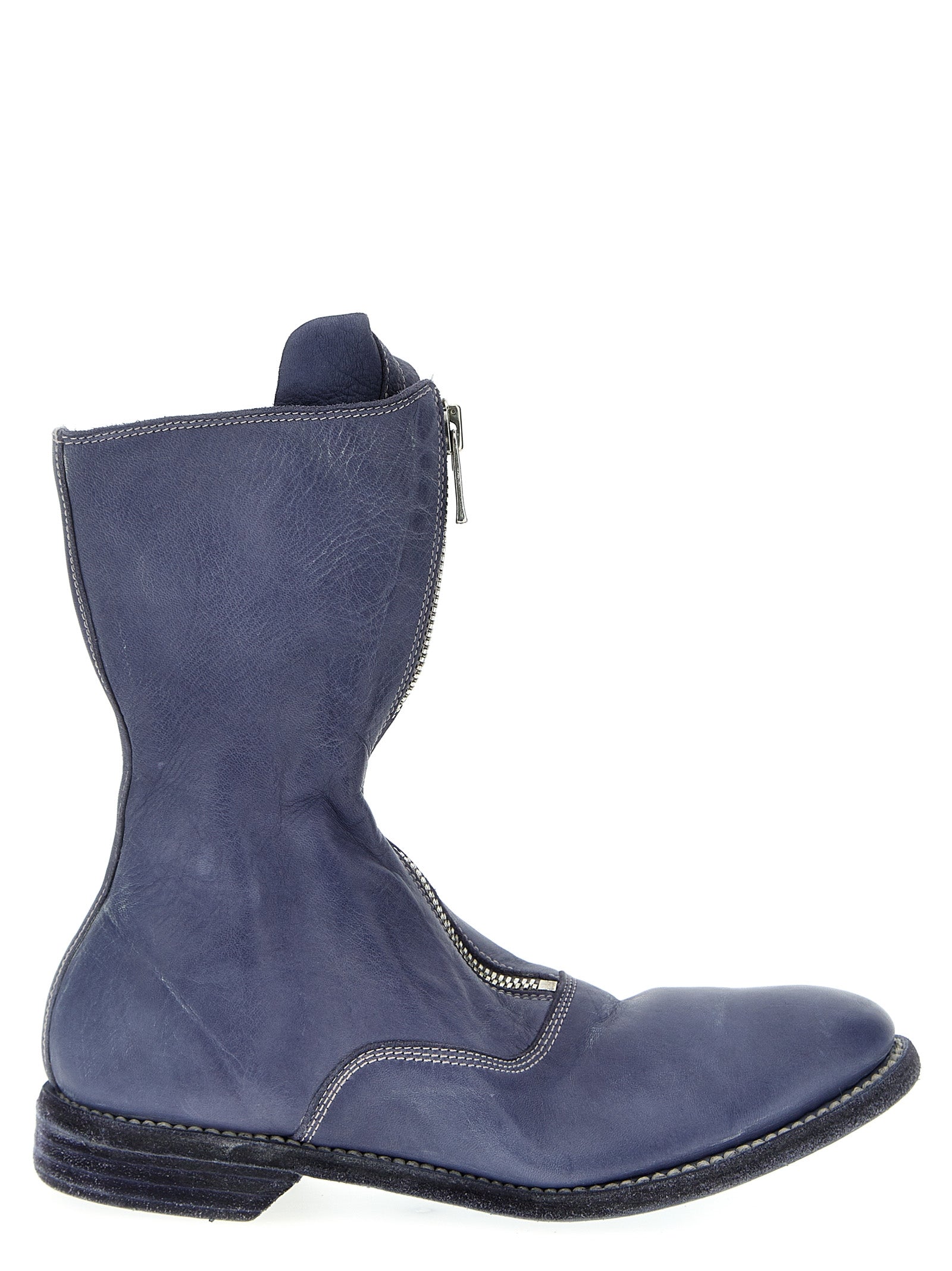 Botines Guidi de cuero morado