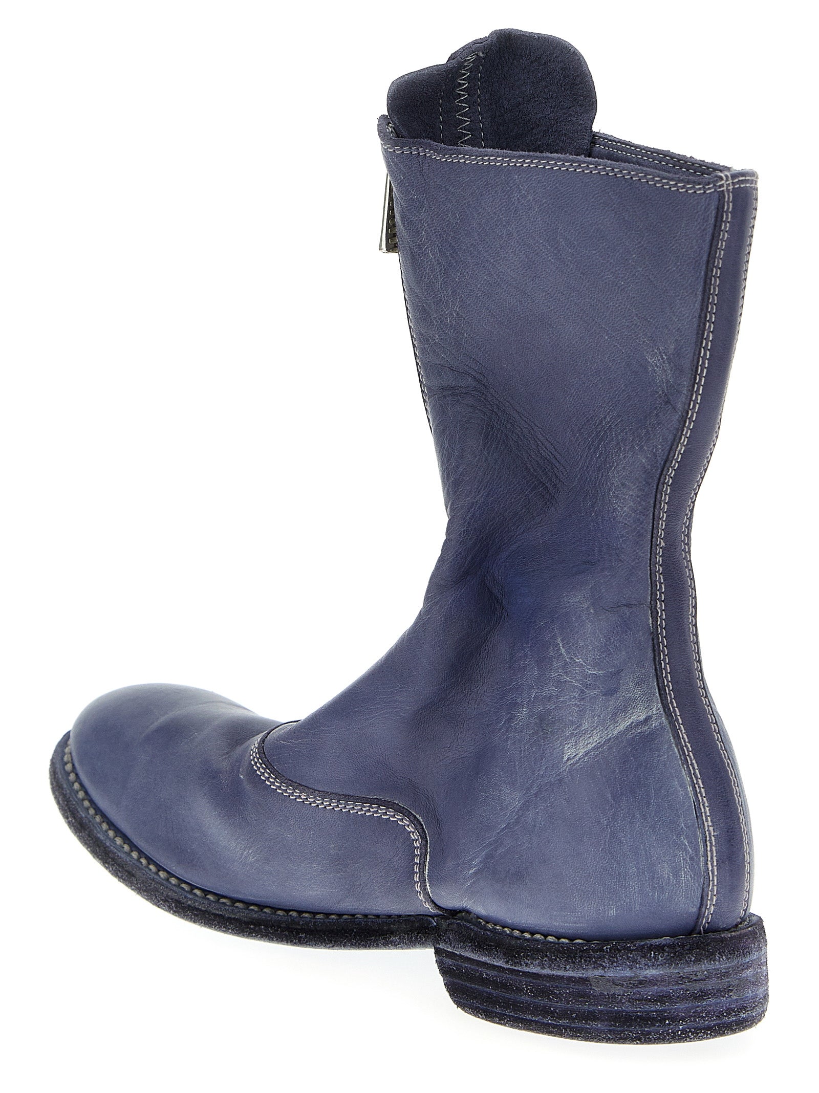 Botines Guidi de cuero morado