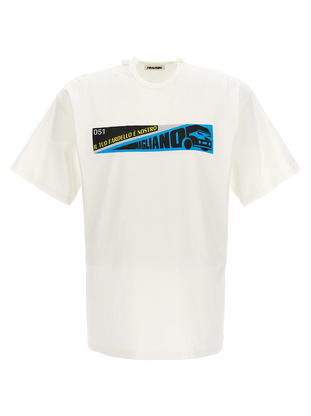 Camiseta de algodón blanca Magliano