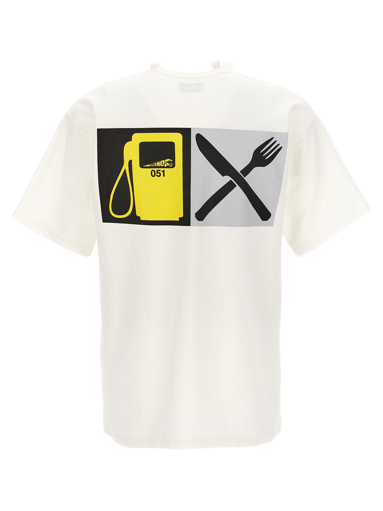 Camiseta de algodón blanca Magliano