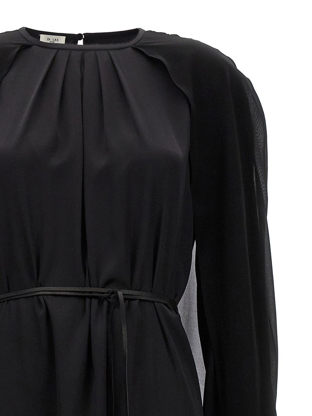 DI.LA3 PARI' Black Silk Long Dress