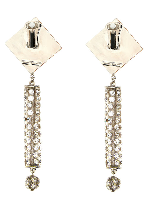 Alessandra Rich Boucles d'oreilles argentées en plastique