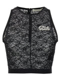 Alessandra Rich Black Polyamide Sleeveles T-Shirt