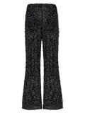 LE TWINS Black Polyester Flared Pants