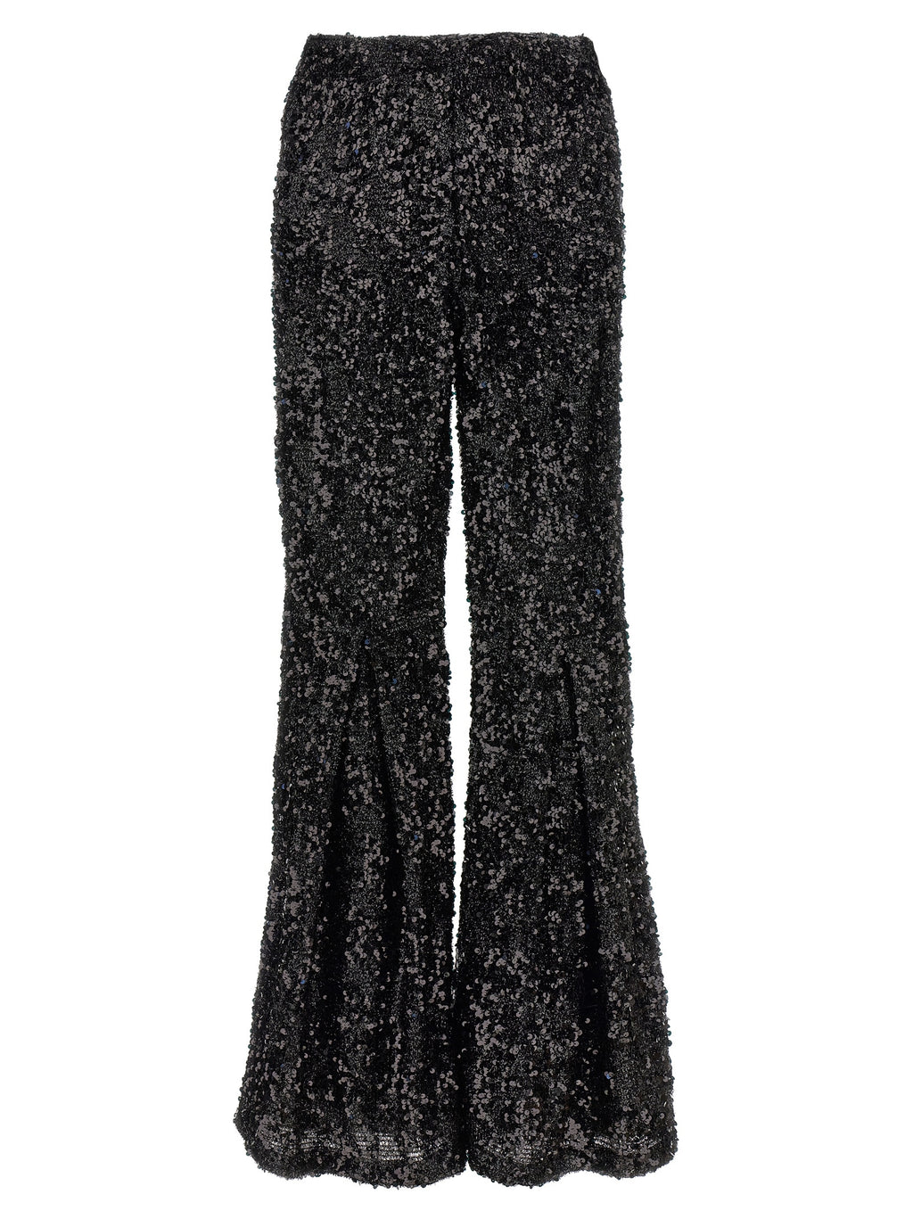 LE TWINS Black Polyester Flared Pants