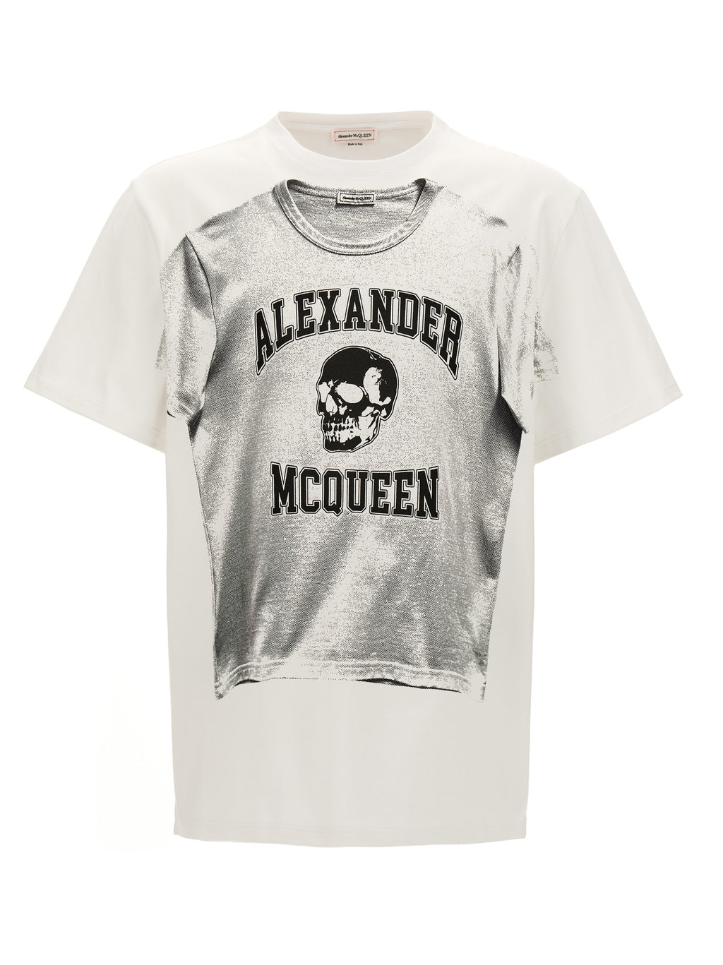Camiseta de algodón bicolor Alexander McQueen
