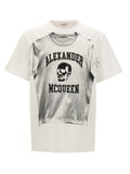 Camiseta de algodón bicolor Alexander McQueen