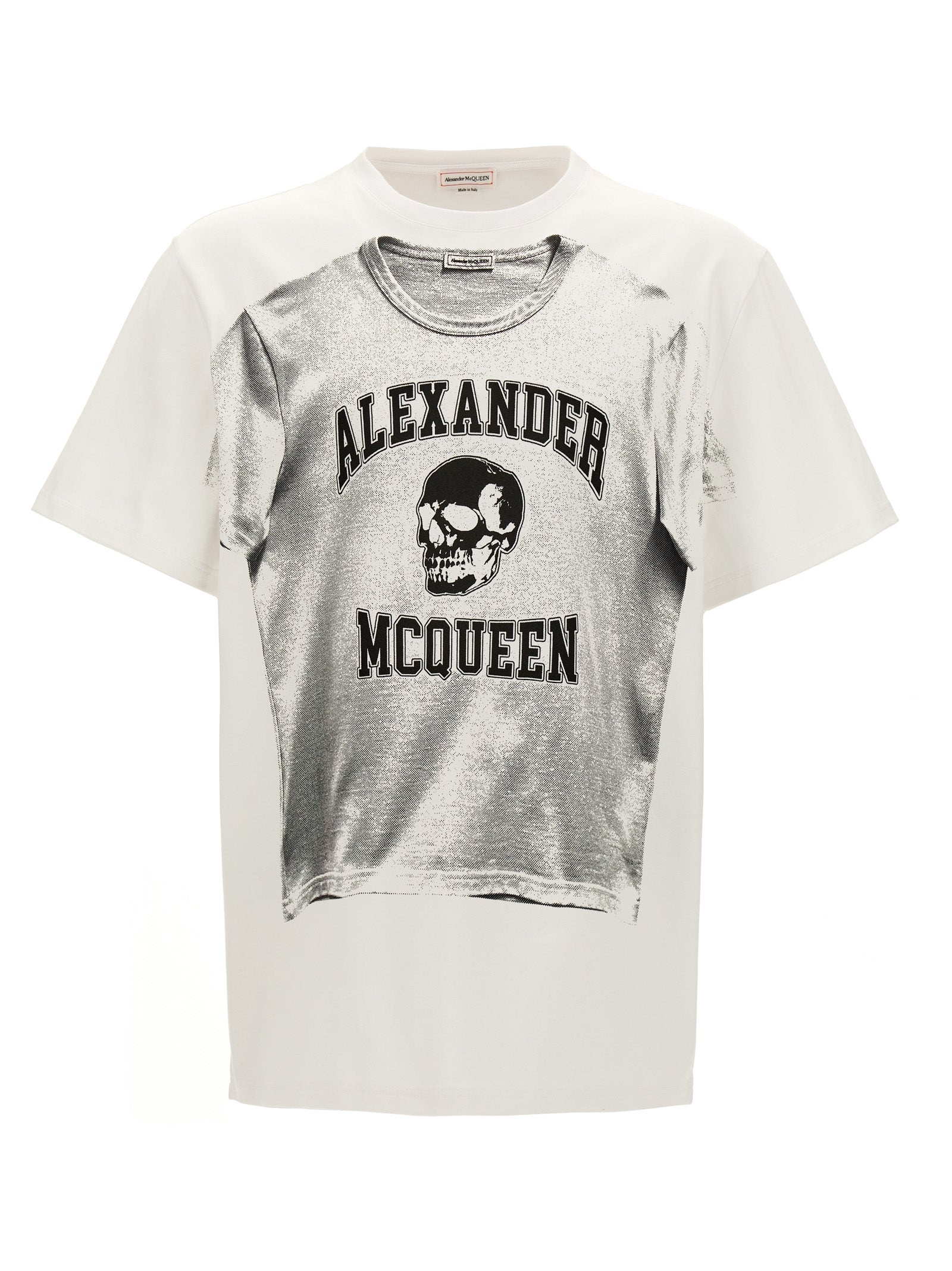 Camiseta de algodón bicolor Alexander McQueen